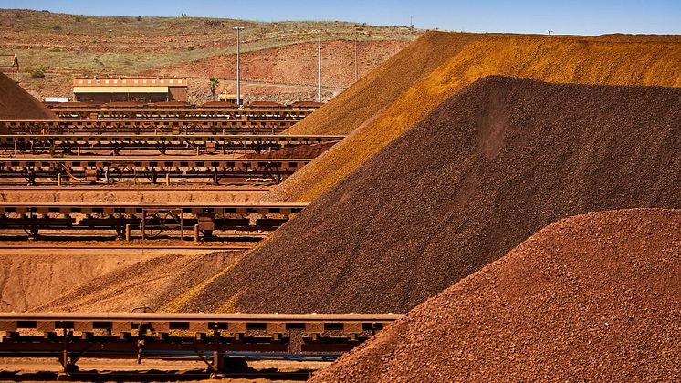 Rio Tinto Piles of Iro Ore at Cape Lambert_050822