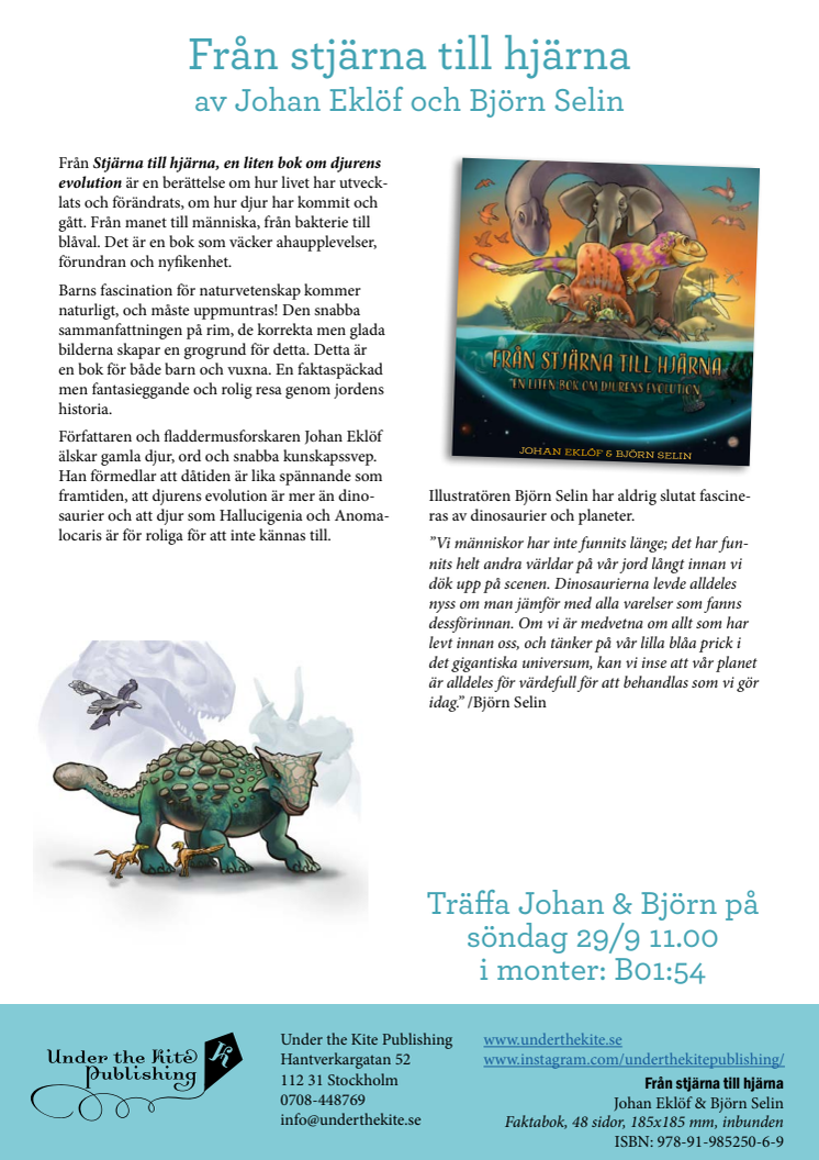 Från stjärna till hjärna - en liten bok om djurens evolution av Johan Eklöf och Björn Selin