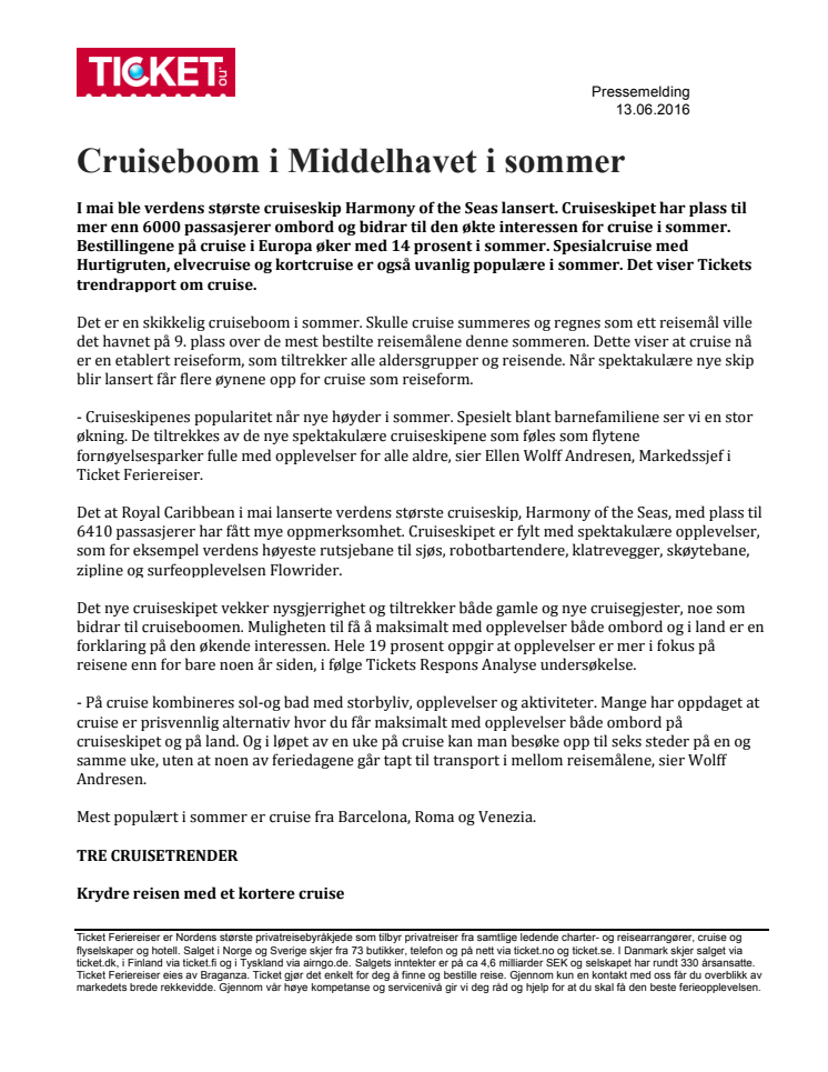 Cruiseboom i Middelhavet i sommer 