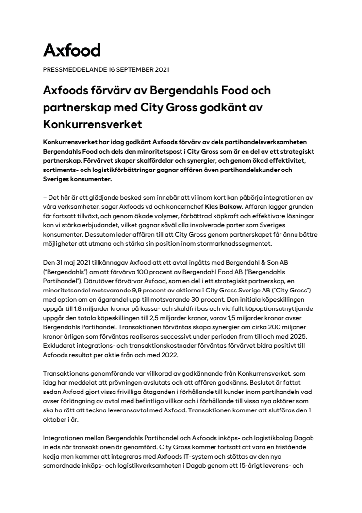  PM_210916_Axfoods förvärv av Bergendahls Food och partnerskap med City Gross godkänt av Konkurrensverket.pdf
