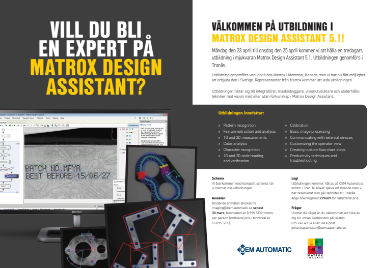 Utbildning: Bli expert i Matrox Design Assistant!