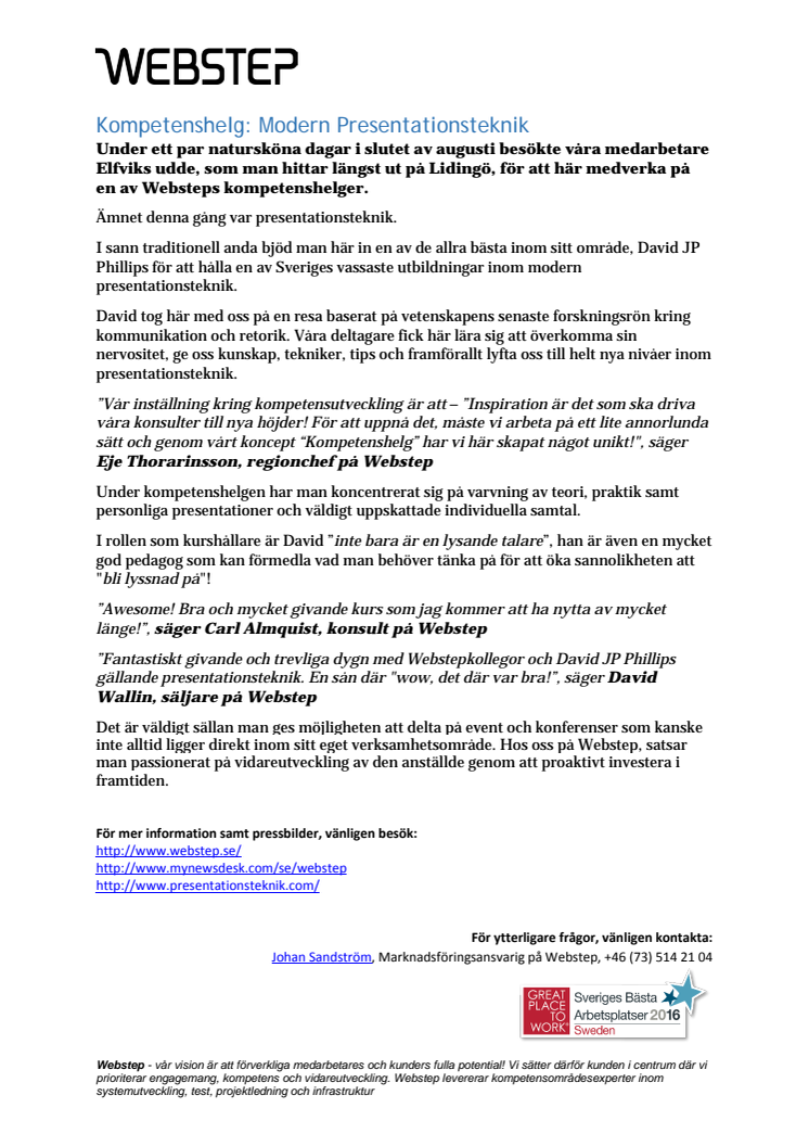 Kompetenshelg: Modern Presentationsteknik