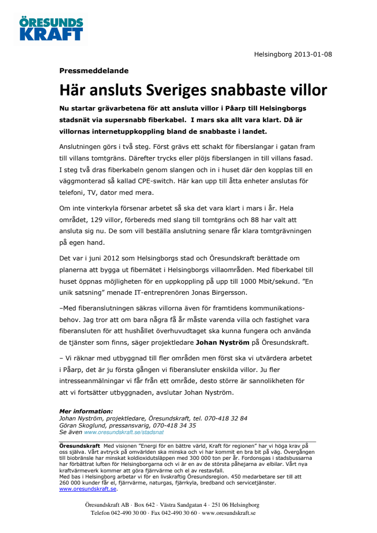 Här ansluts Sveriges snabbaste villor