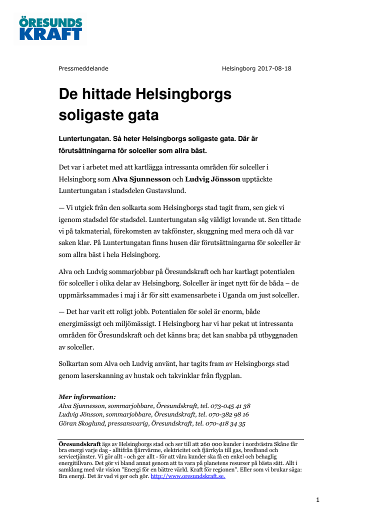 De hittade Helsingborgs soligaste gata