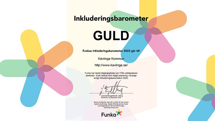 GULD-utmärkelse Funka kavlinge.se