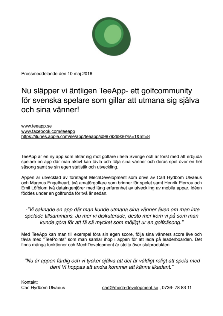 TeeApp - A global golf community 