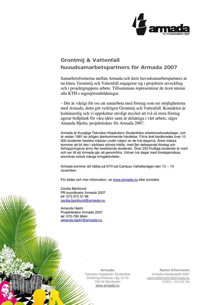 Grontmij & Vattenfall huvudsamarbetspartners för Armada 2007