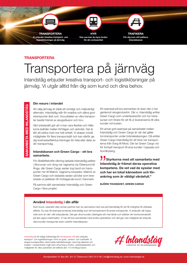 Transportera på järnväg