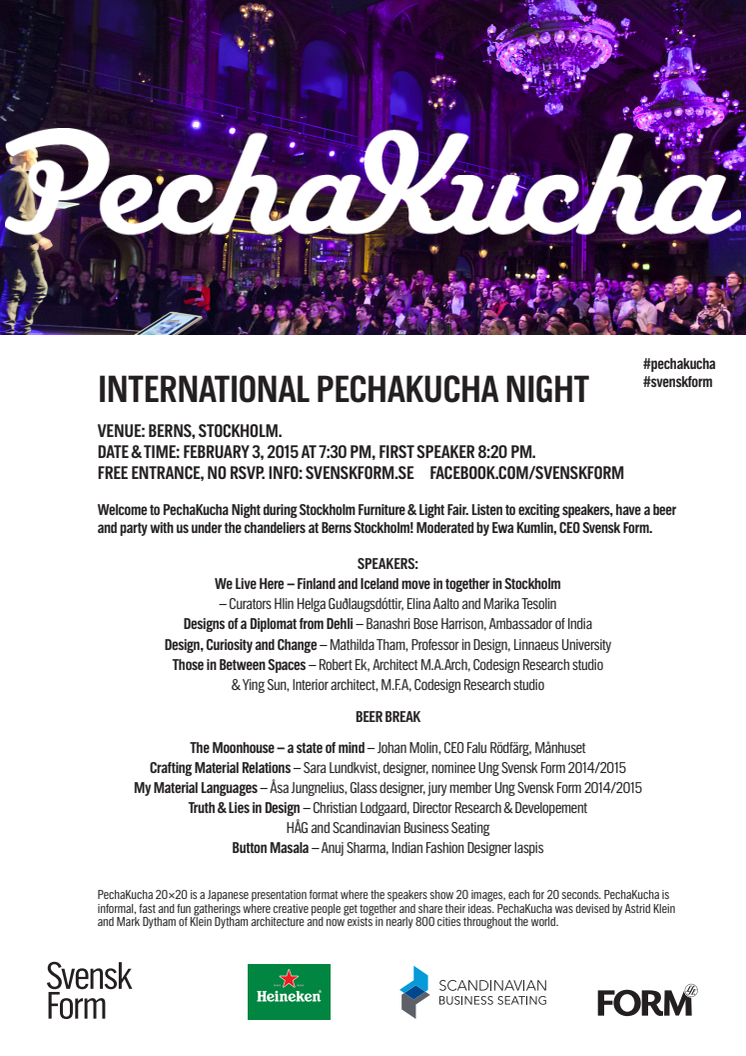 INVITATION: International PechaKucha February 3rd 2015 at Berns
