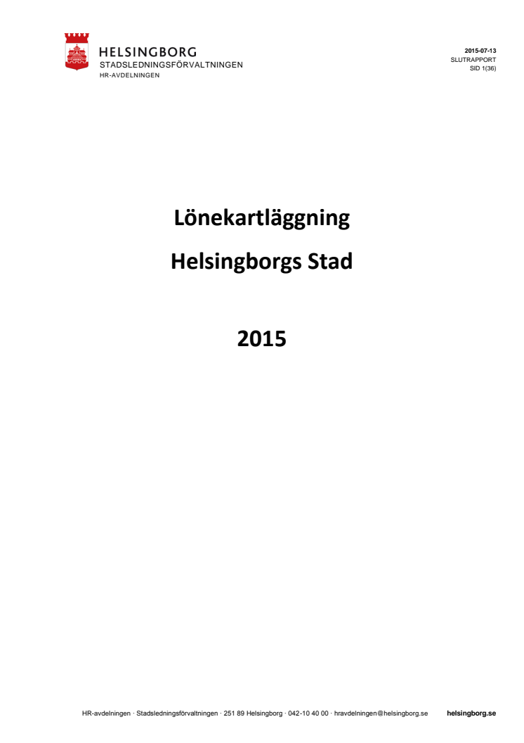 Slutraport Lönekartläggning 2015