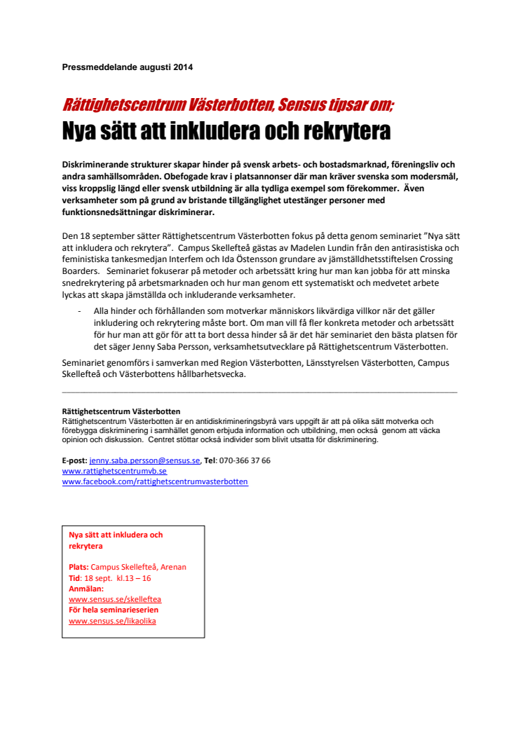 Nya sätt att inkludera och rekrytera