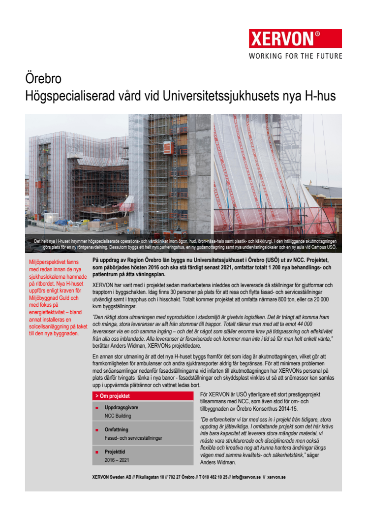 Kundcase: Högspecialiserad vård vid Örebro Universitetssjukhus nya H-hus