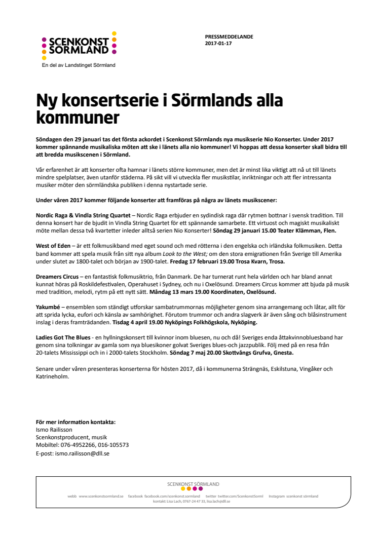 Ny konsertserie i Sörmlands alla kommuner