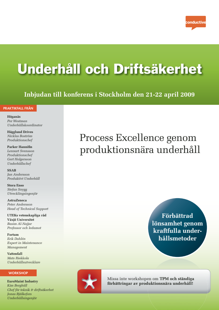 Underhåll och Driftsäkerhet