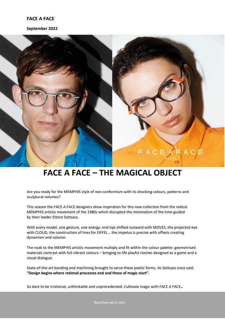 FACE A FACE - THE MAGICAL OBJECT