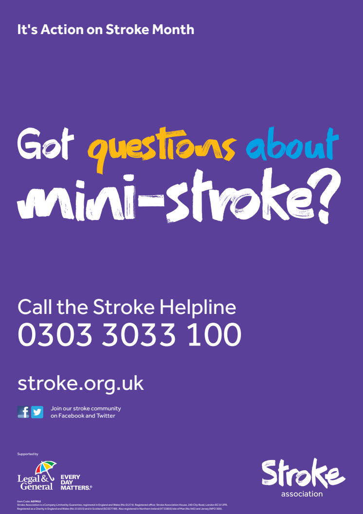 Our new booklet on mini-stroke is available to download