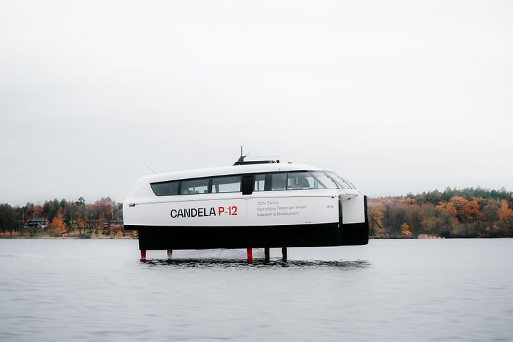 Candela P-12 taking off outside Stockholm's port