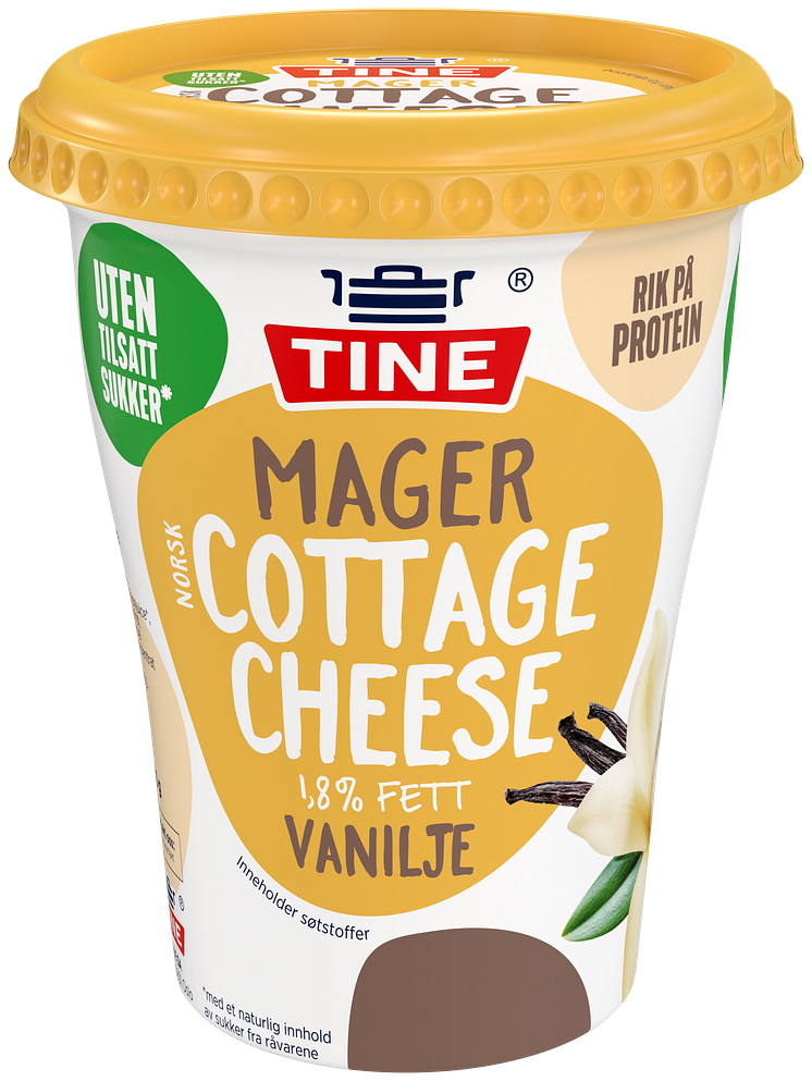 7038010070884-Cottage Cheese Mager Vanilje UTEN 400g_1C (1)