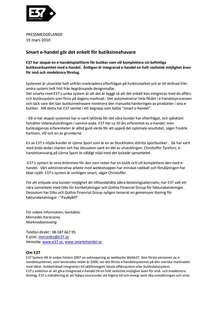 Smart e-handel gör det enkelt för butiksinnehavare