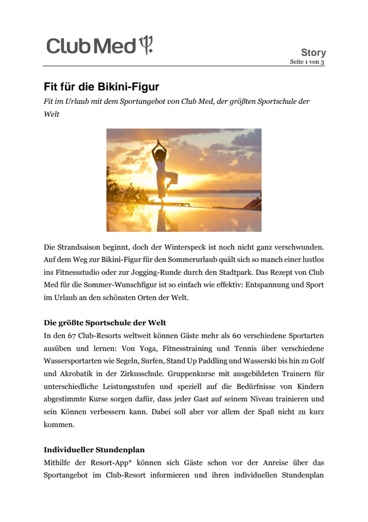 Fit für die Bikini-Figur