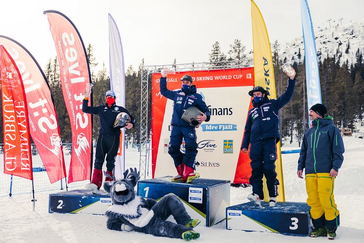 Herrpallen under speedskivärldcup i Idre 12 mars 2022