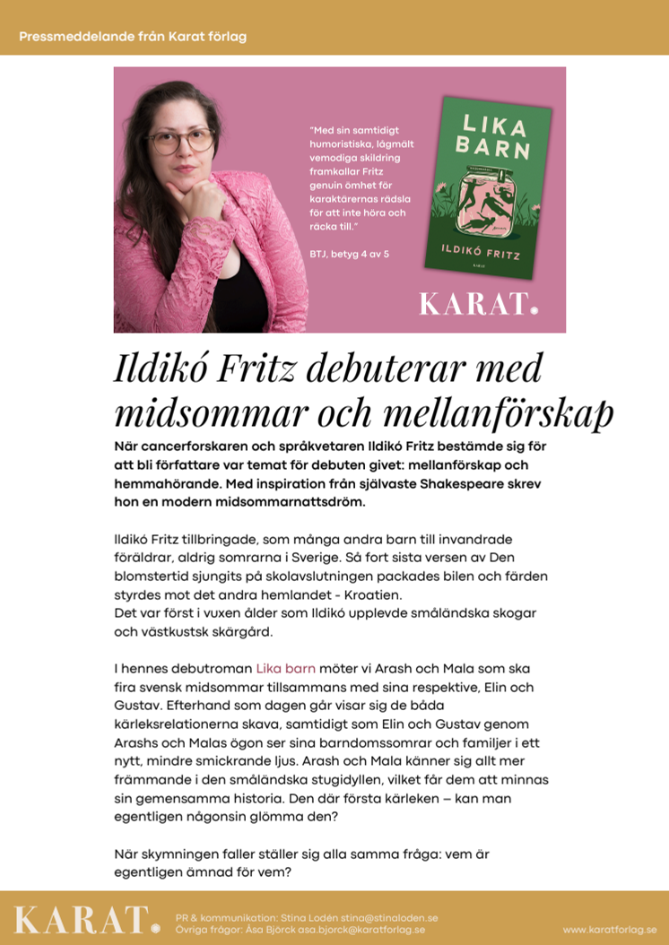 Pressmeddelande Lika barn