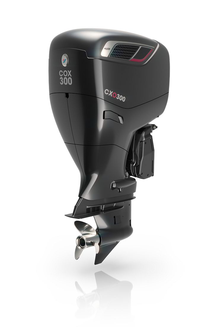 High res image - Cox Powertrain - Render of final concept CXO300 diesel outboard engine