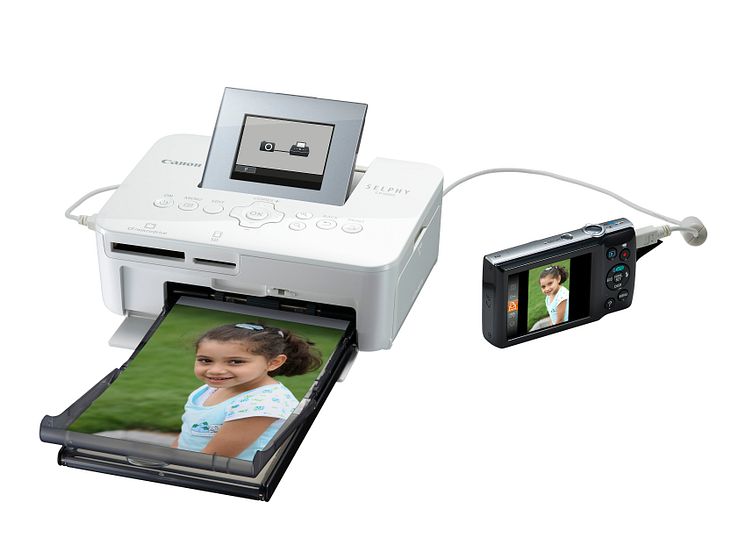 SELPHY CP1000 Connected Camera Postcard Tray LCD Up White