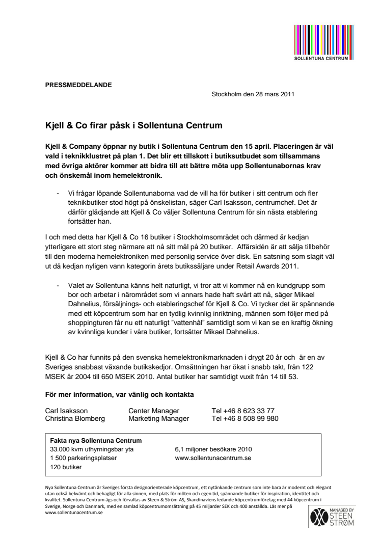 Kjell & Co firar påsk i Sollentuna Centrum