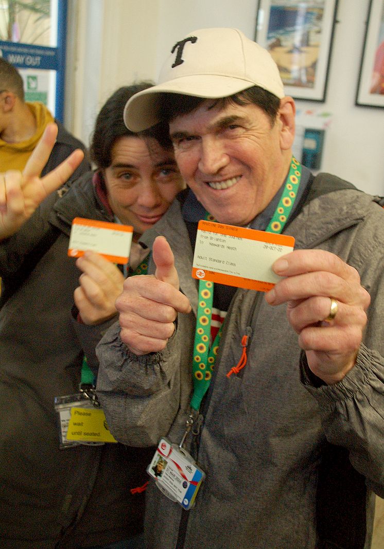 Ticket to ride - Becky and Toby with their rail tickets