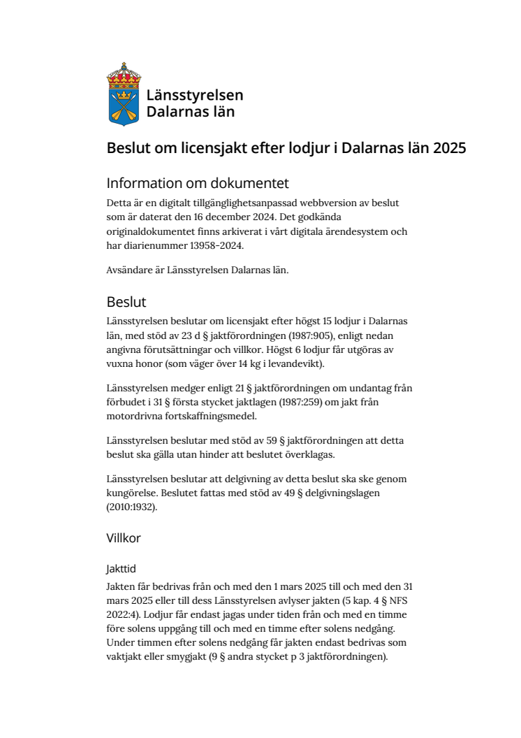 Beslut om licensjakt efter lodjur 2025 för webbpublicering.pdf