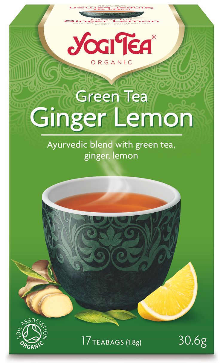 Yogi Tea Green Tea Ginger Lemon poser økologisk