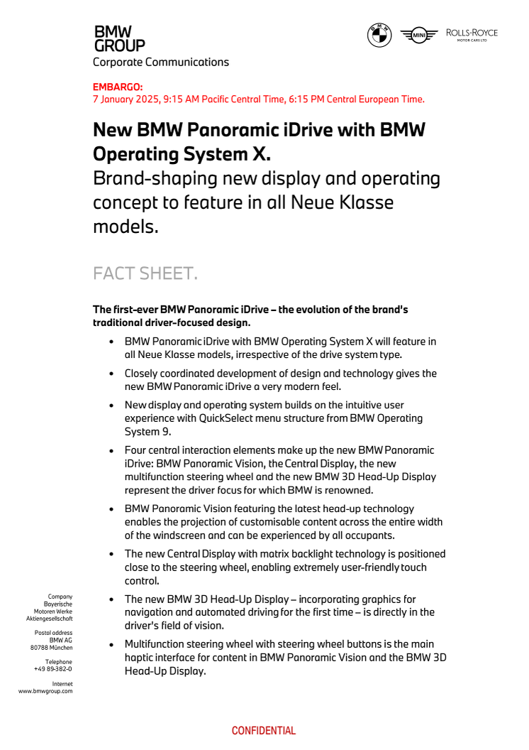 BMW Panoramic iDrive with BMW Operating System X