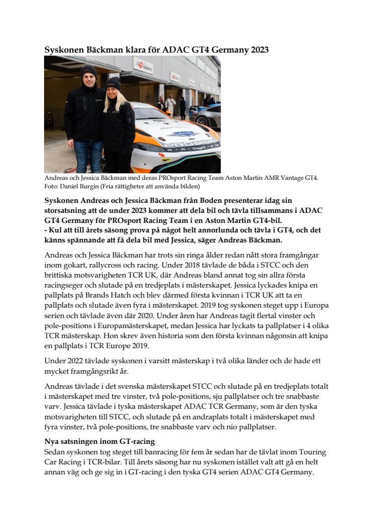 230309 SWE Pressrelease, ADAC GT4 Germany Announcement.pdf