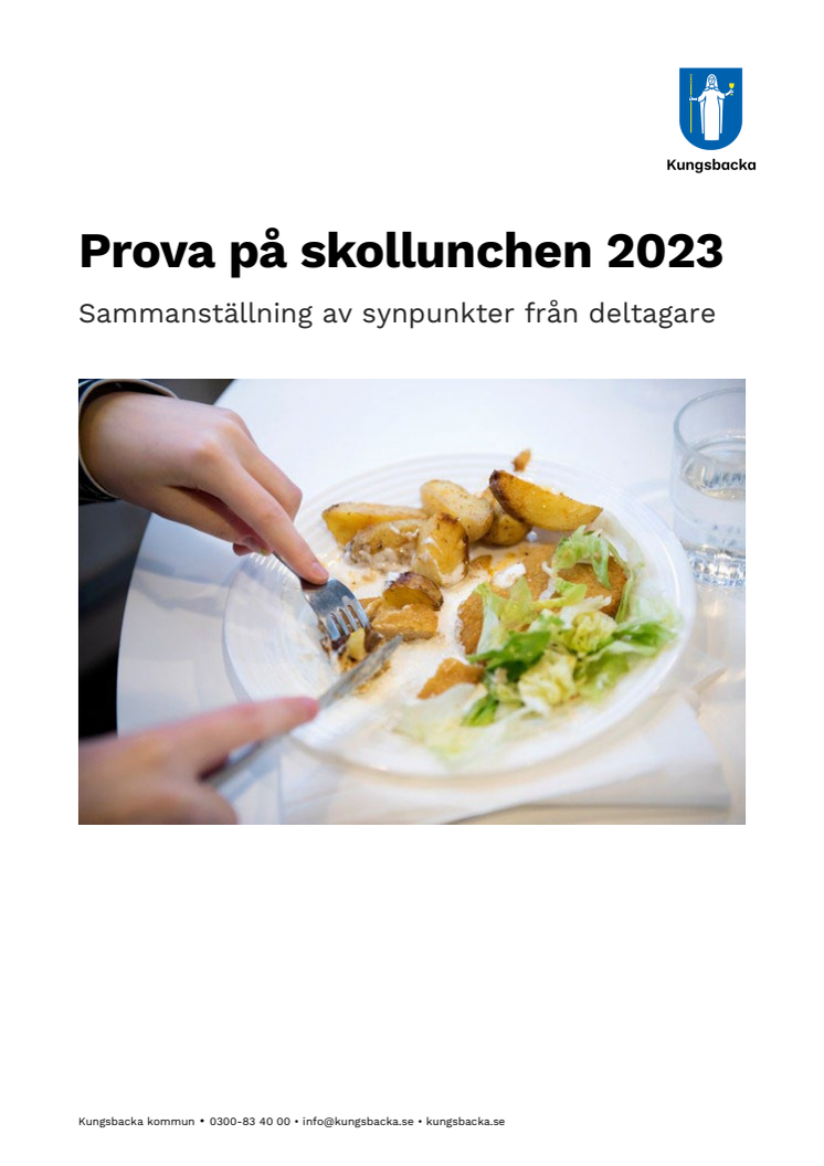 Enkät om skolmat efter Prova på skollunchen 2023