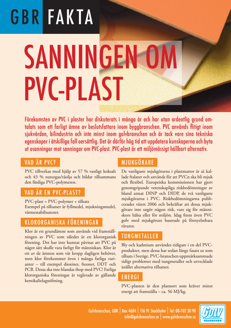 GBR Fakta - Sanningen om PVC-plast