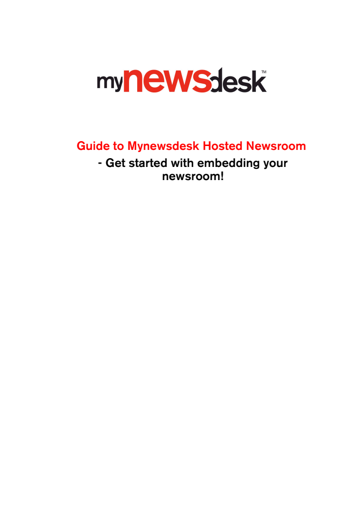 Hosted Newsroom Guidelines