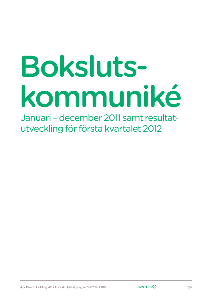Apotek Hjärtat visar förbättrat resultat