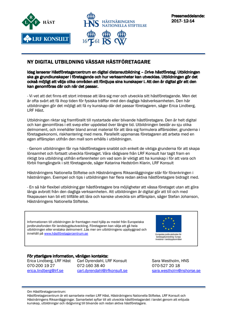 ​Ny digital utbildning vässar hästföretagare