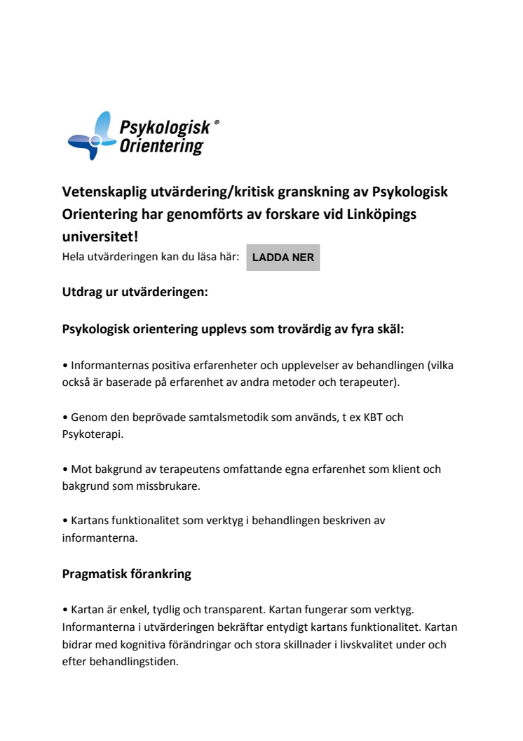 Utvärdering - forskare vid Linköpings universitet