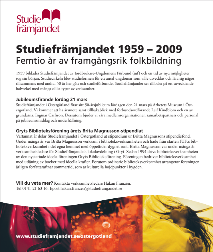 Studiefrämjandet 1959 - 2009; femtio år av framgångsrik folkbildning