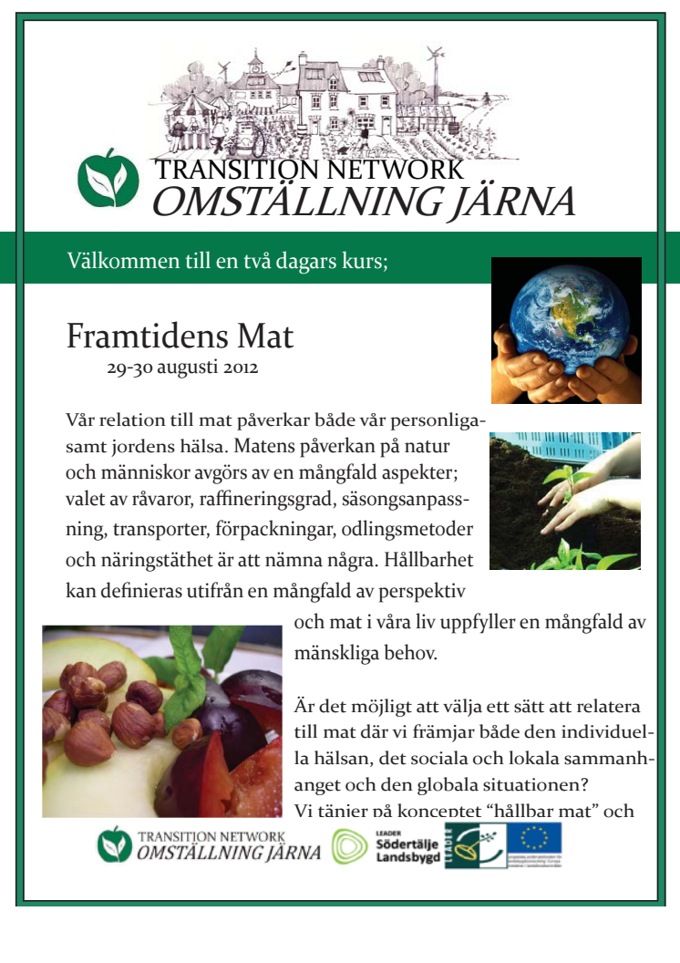 Två-dagars-kurs i "Framtidens Mat" 