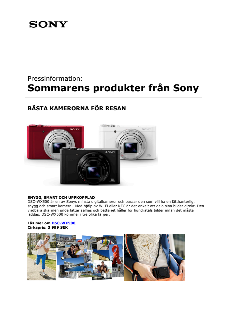 Sommarens produkter från Sony 