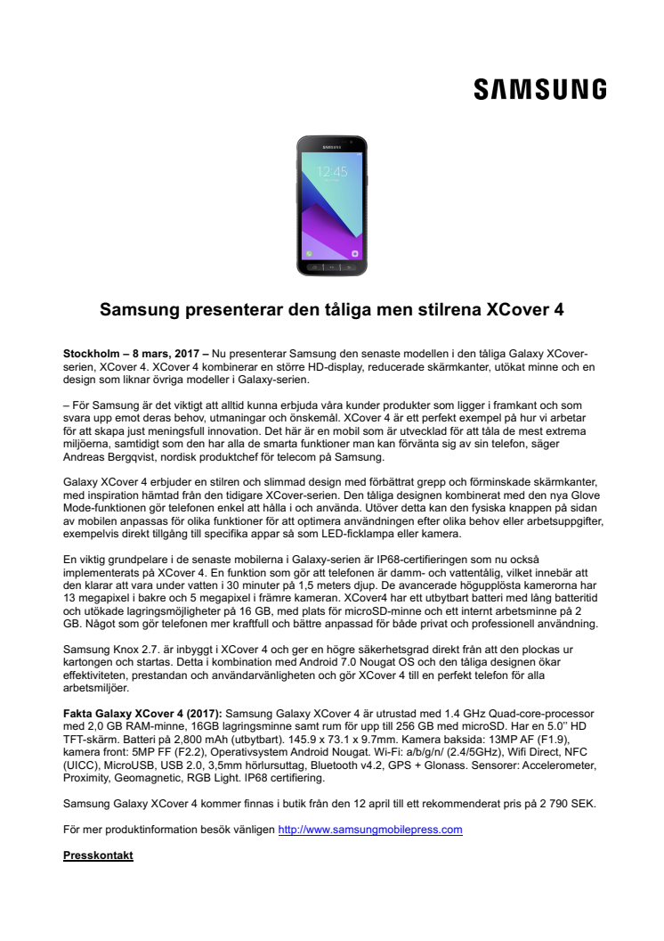 Samsung presenterar den tåliga men stilrena XCover 4 