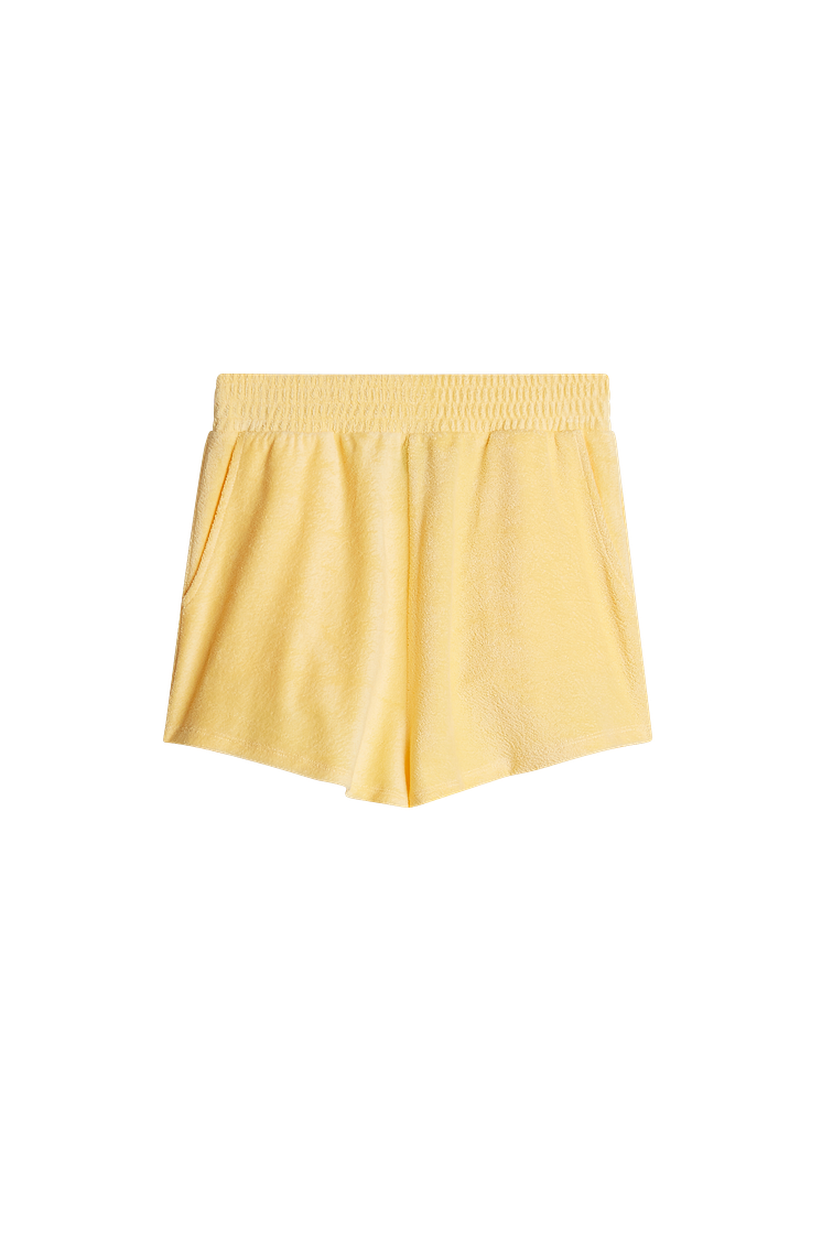 Ava towelling shorts, Transpe/yellow