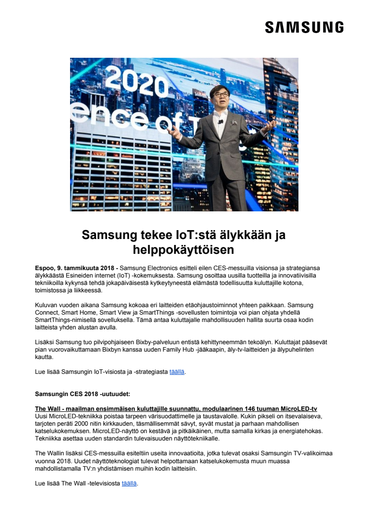 Samsung tekee IoT:stä älykkään ja helppokäyttöisen