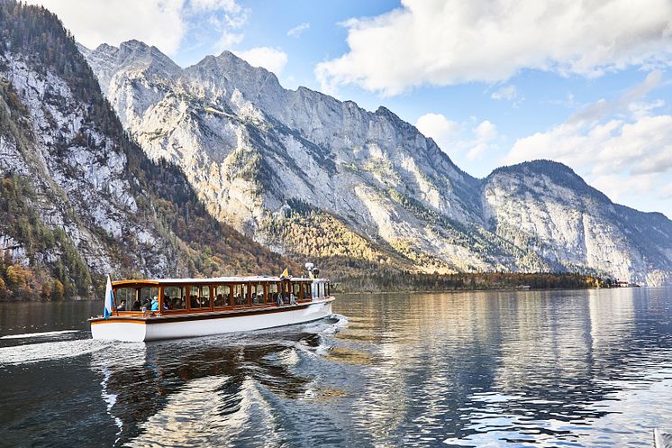 Berchtesgadener Land: Königsee, både og udsigt over søen 