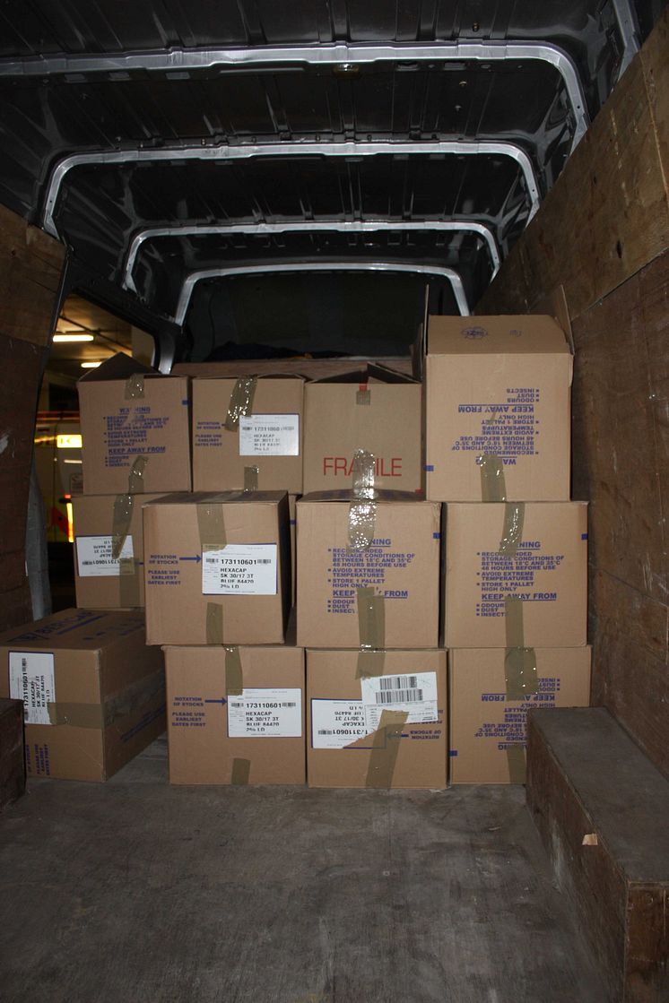 Op Incuse Boxes of Turner tobacco seized by HMRC in van