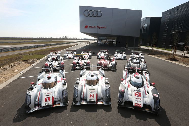 13 Le Mans vindere på Audis anlæg ved Neuburg