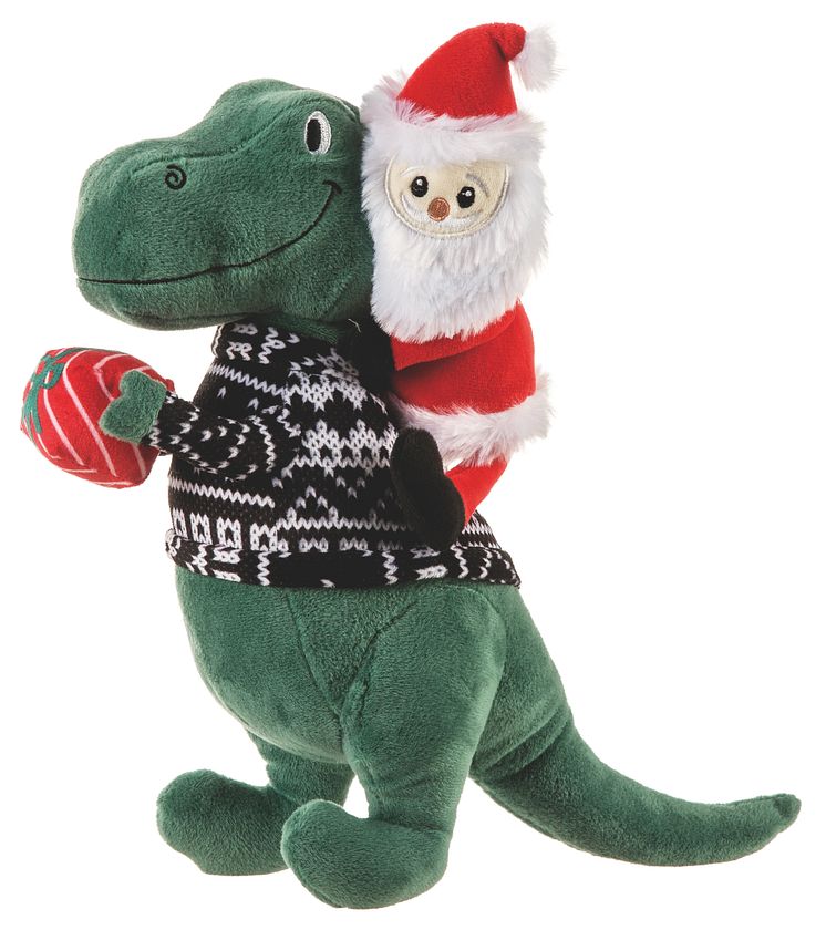 Little&Bigger Holiday Parade Dog Toy T-rex with Santa.jpg